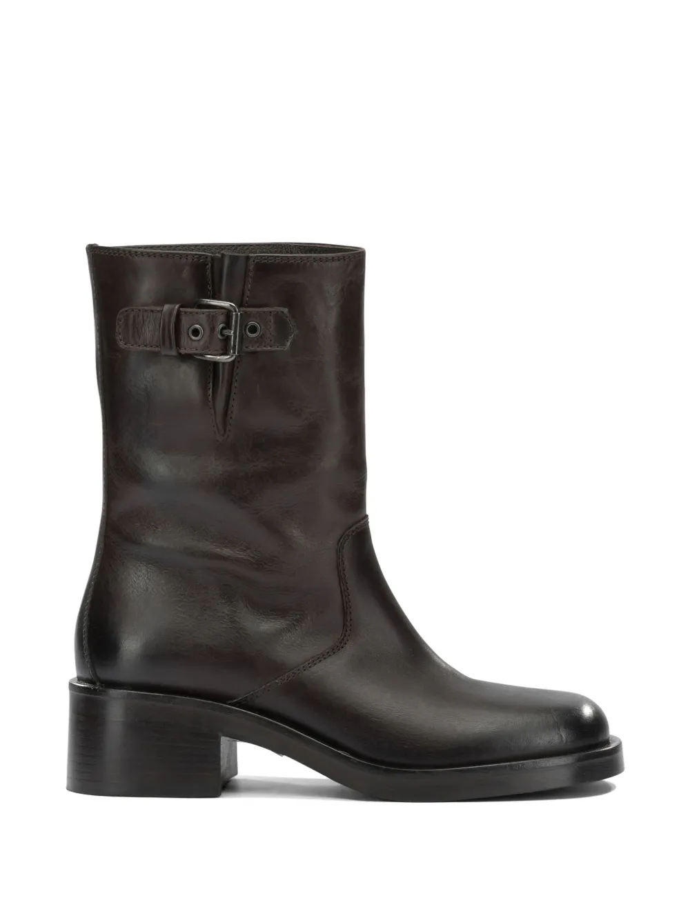 strategia shoes buckle-detail leather boots - Marrone