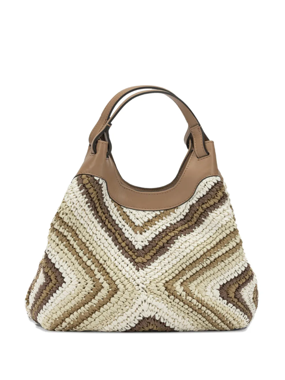 GIANNI CHIARINI Dua woven chevron-pattern tote bag - Toni neutri