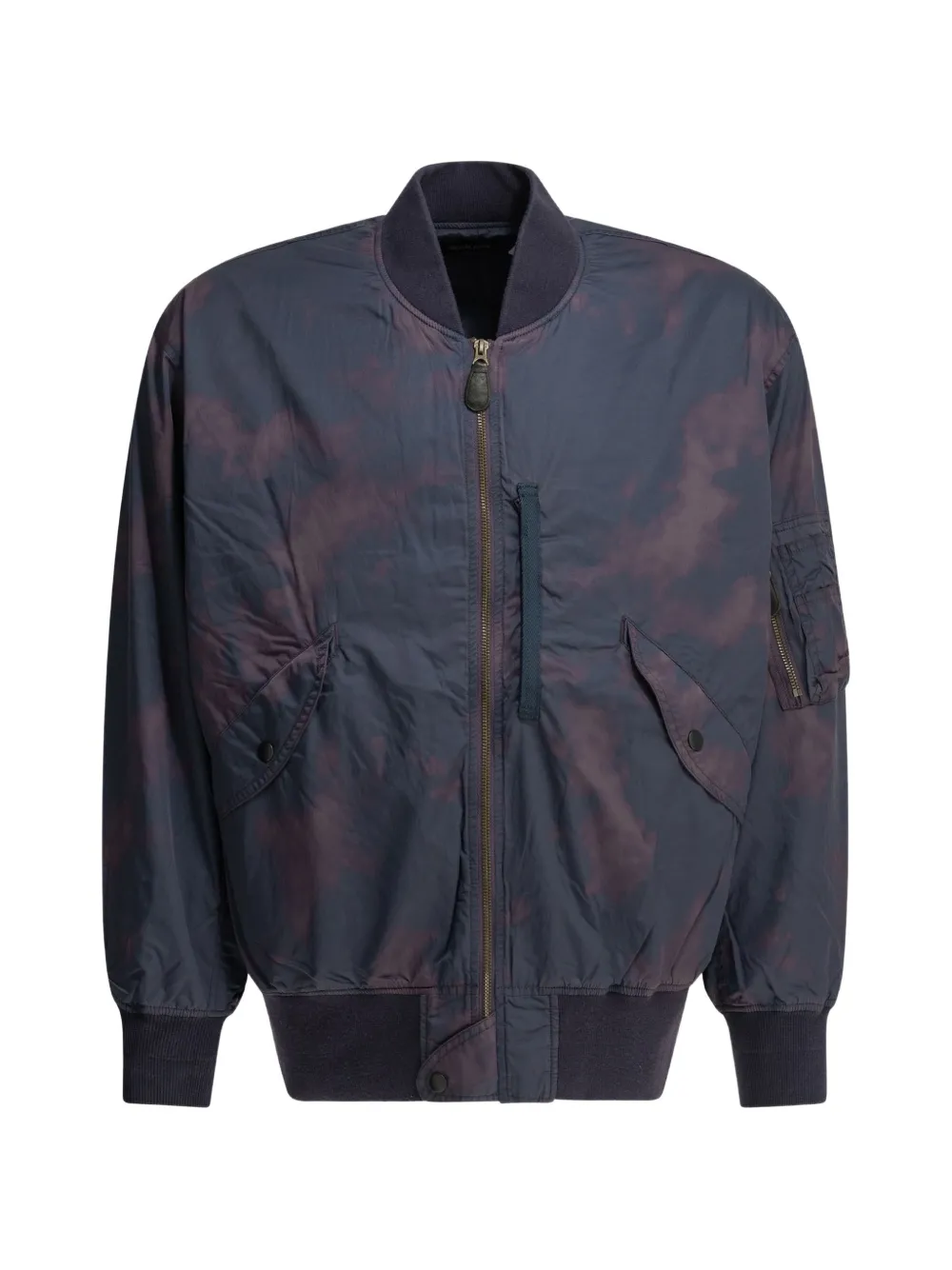 BEAMS PLUS Mil Flight tie-dye zip-up bomber jacket - Blu