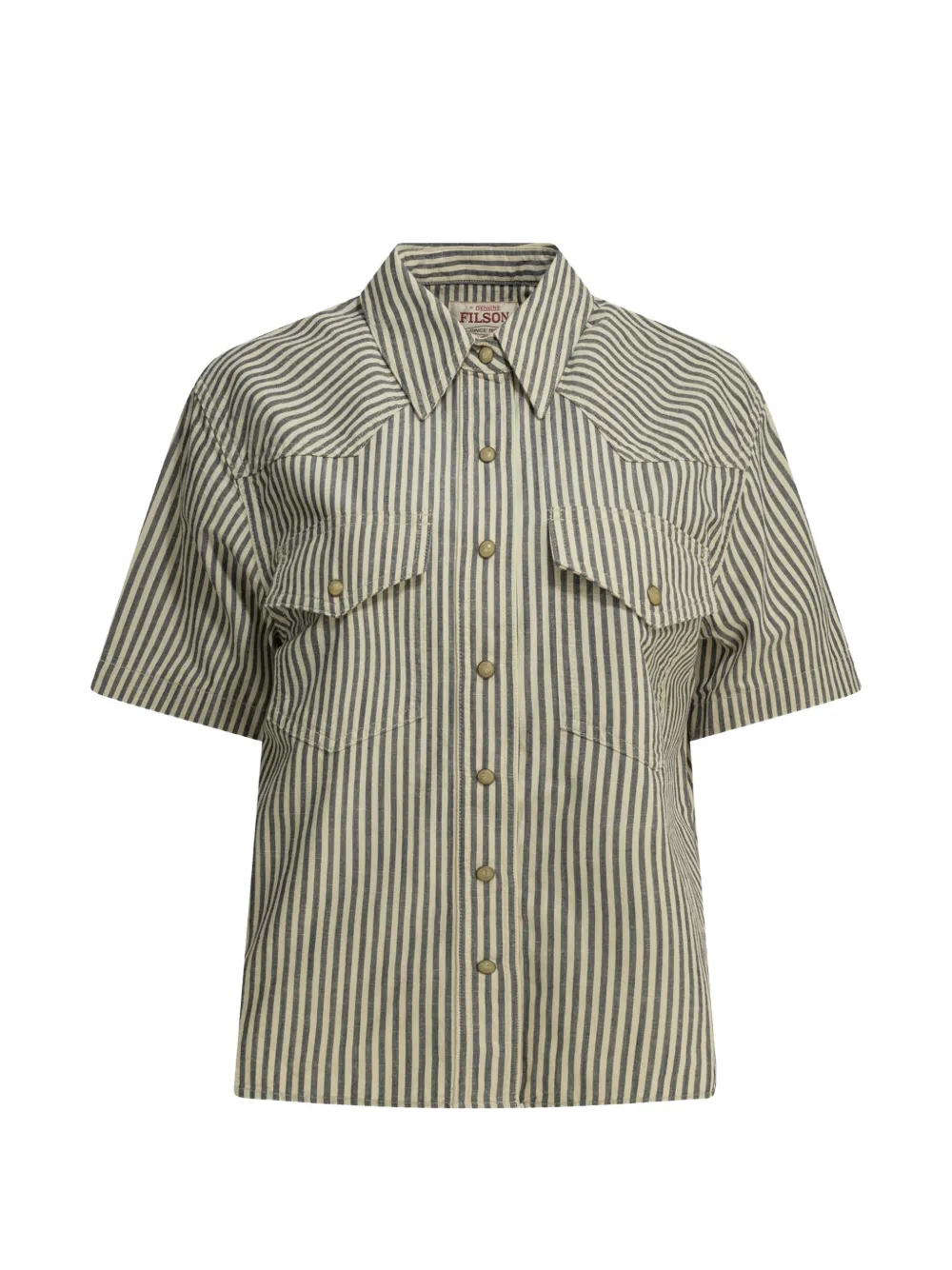 Filson Western striped button-down cotton shirt - Blu