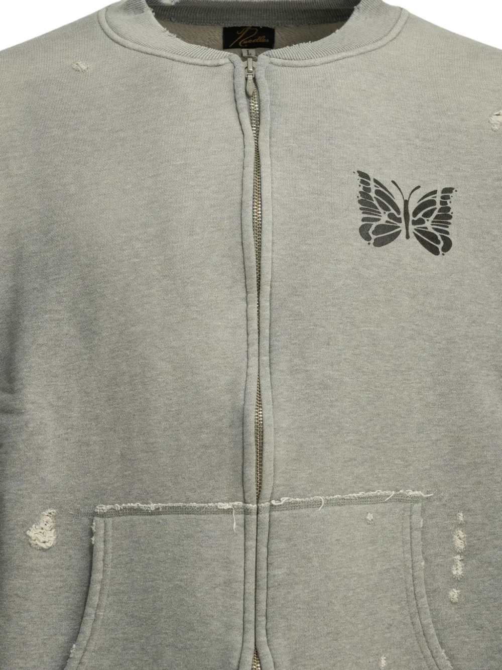 Needles Gedeconstrueerde sweater met rits Grijs