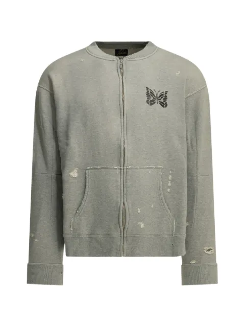 Needles distressed papillon-print sweater