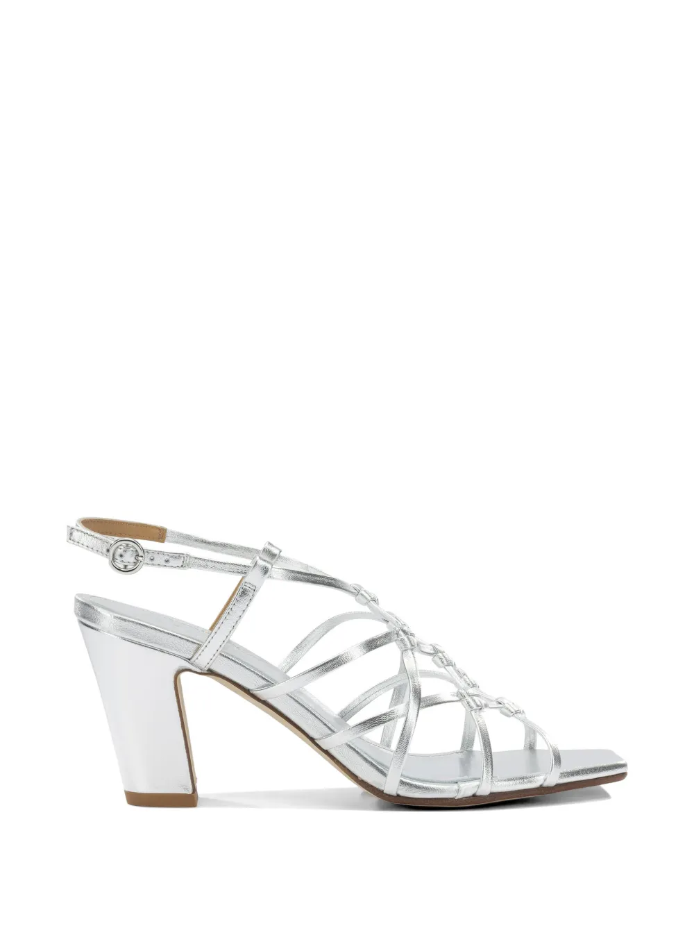 Aeyde Acacia laminated-finish sandals Zilver