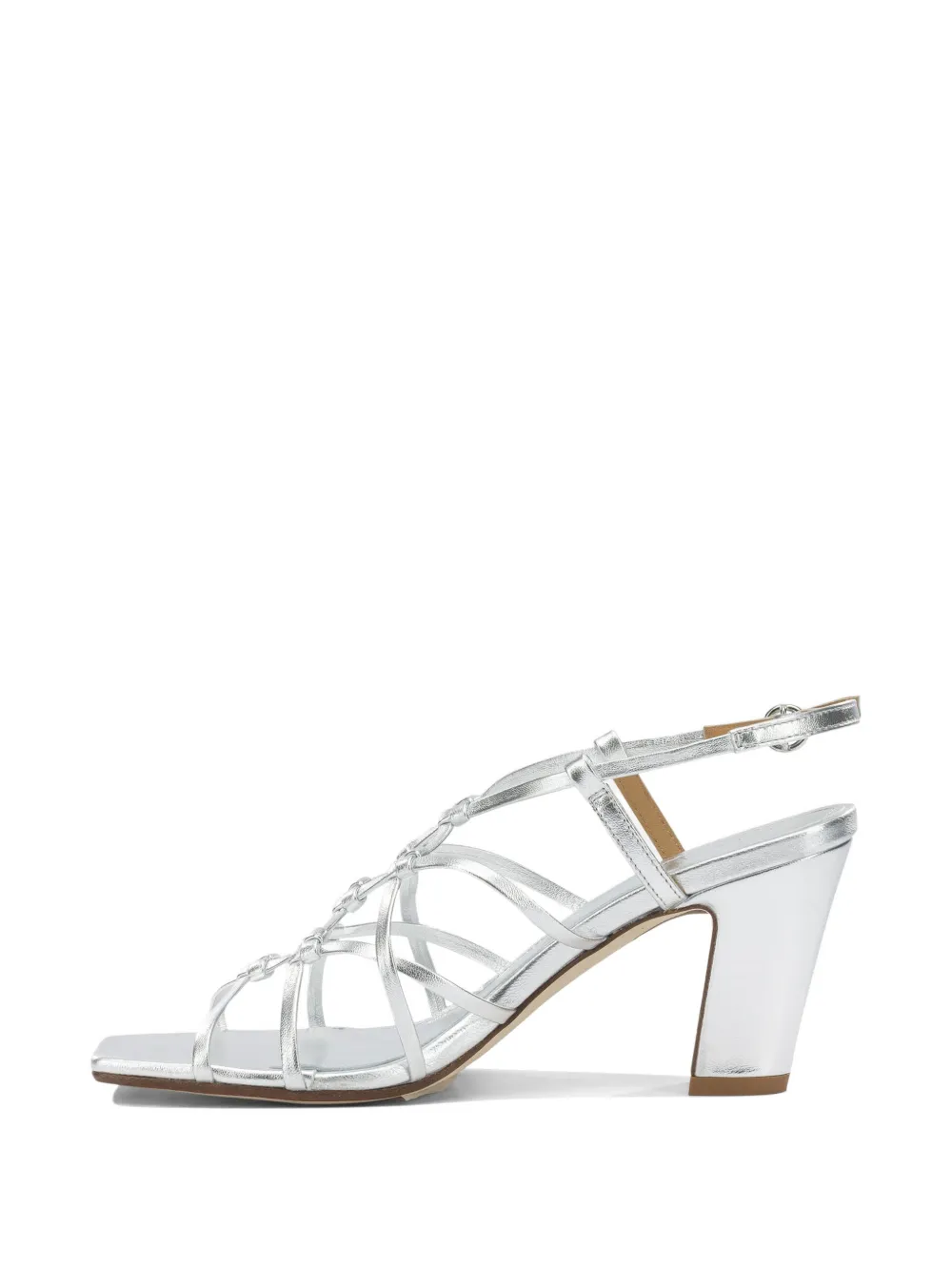 Aeyde Acacia laminated-finish sandals Zilver