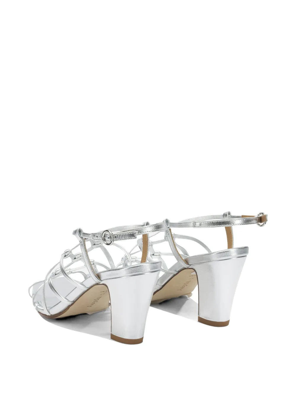 Aeyde Acacia laminated-finish sandals Zilver