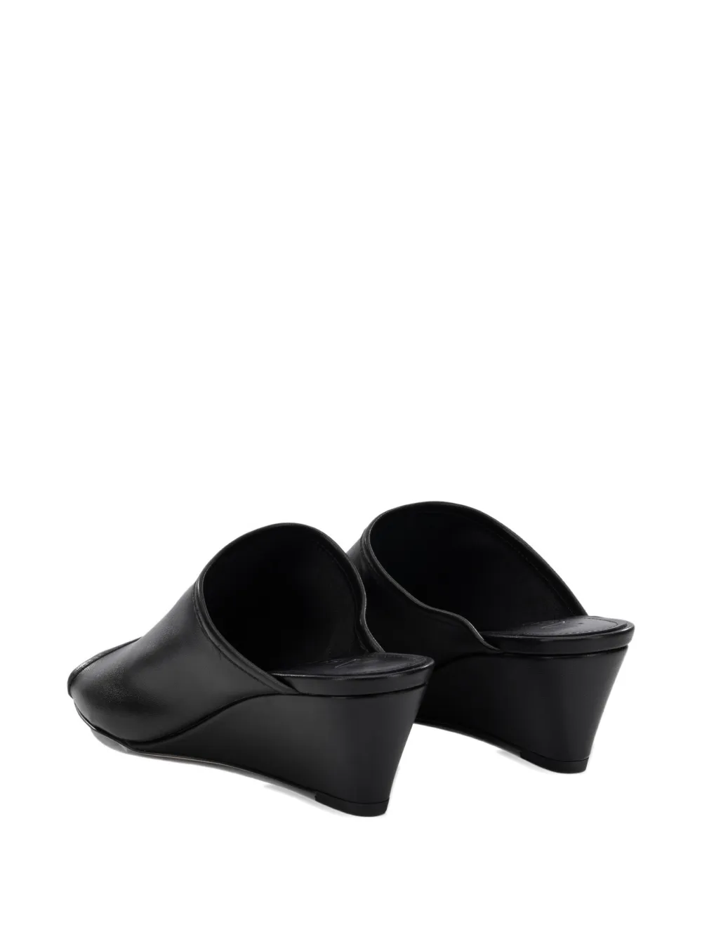 Aeyde Suzanne wedge leather sandals Zwart