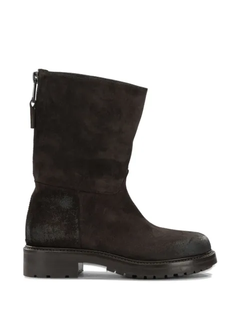 strategia shoes rear-zip leather ankle boots