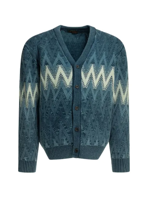 BEAMS PLUS chevron-knit cotton cardigan