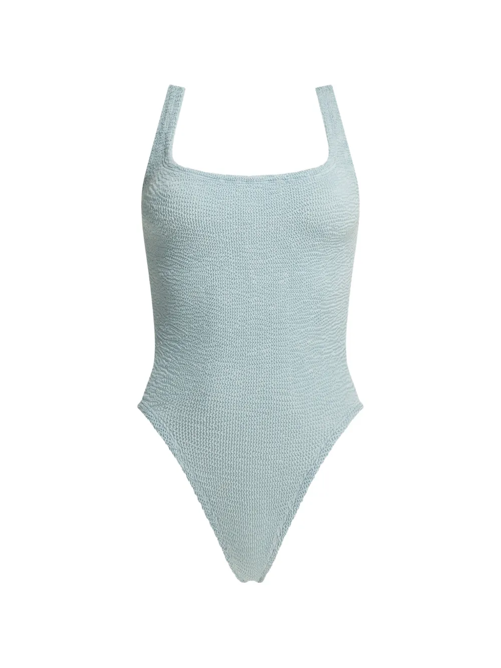 Hunza G crinkle-effect square-neck swimsuit - Blu