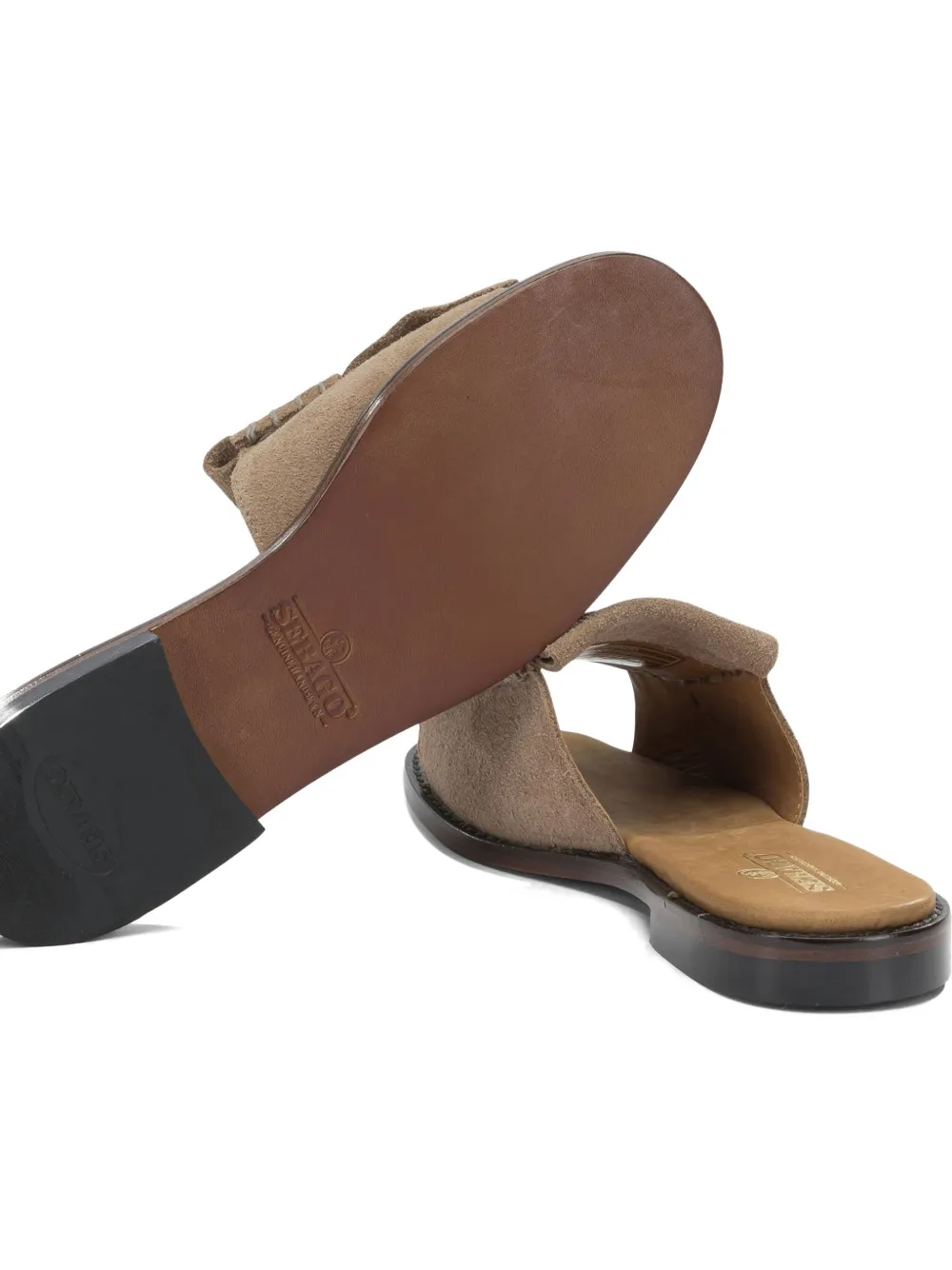 Sebago Fringes leather sandals Beige
