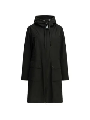 Moncler Hooded Drawstring Coat | Black | FARFETCH