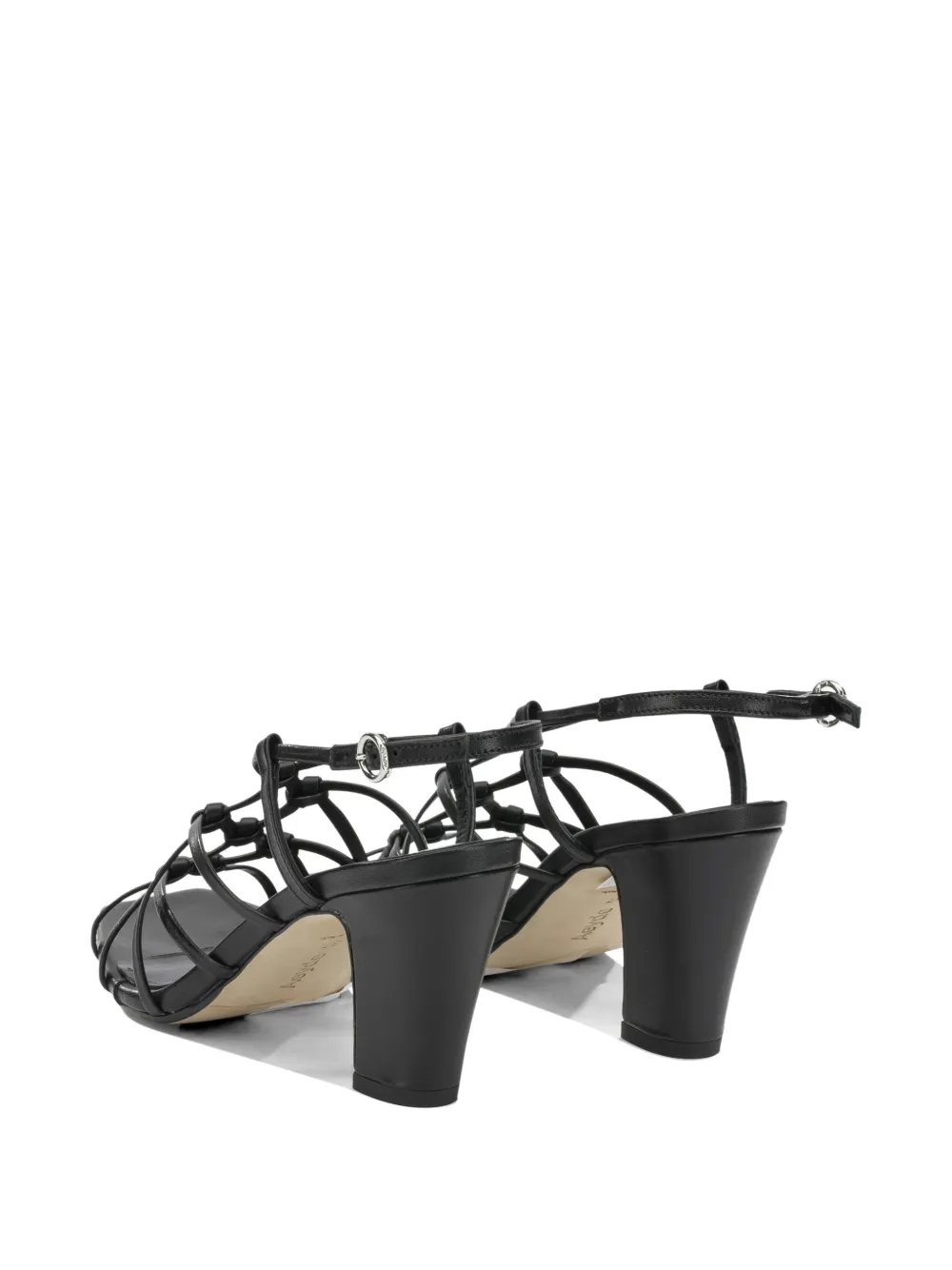 Aeyde Acacia knotted caged sandals Zwart