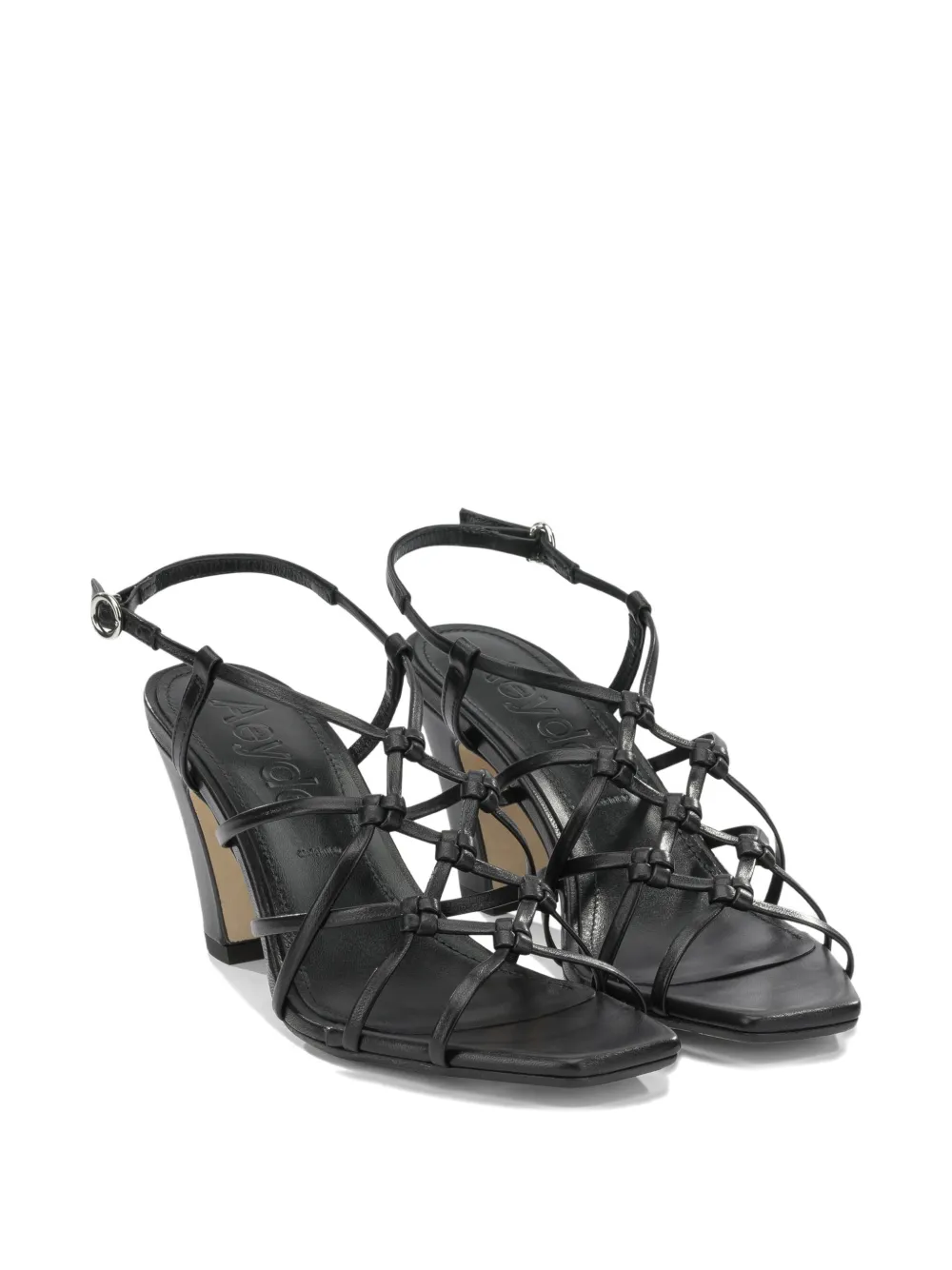 Aeyde Acacia knotted caged sandals Zwart