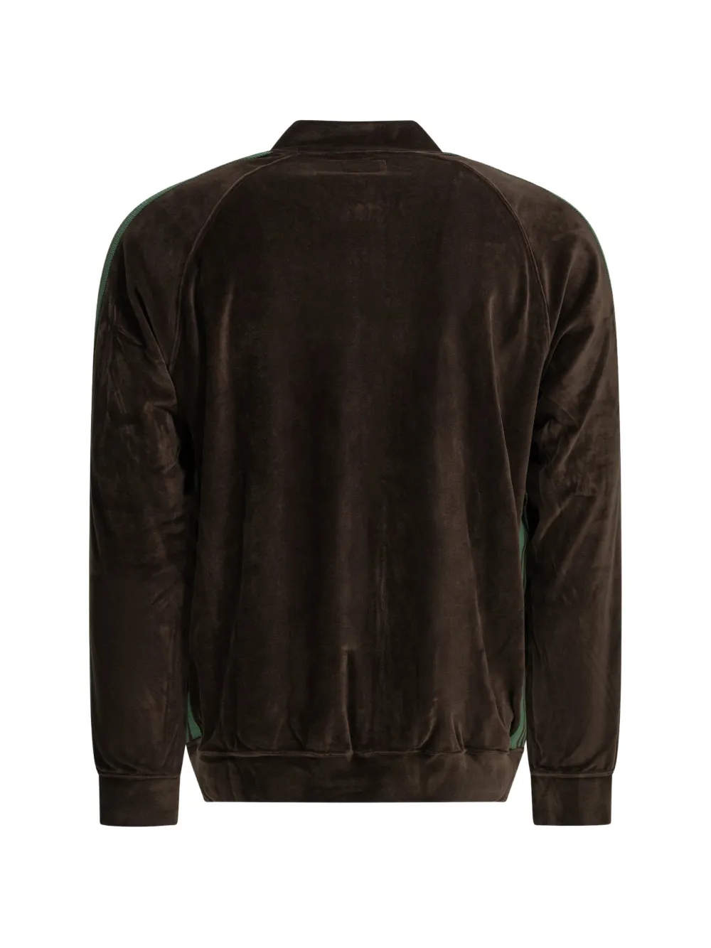 Needles Track katoenen sweater met zijstreep en rits Bruin
