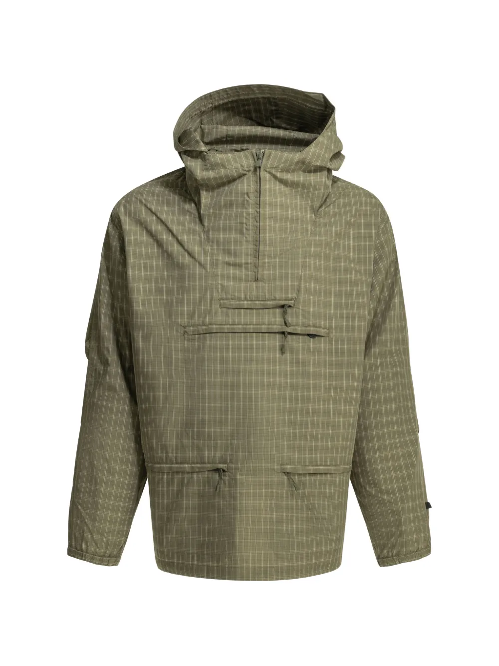 DAIWA PIER39 check-pattern hooded coat - Grün