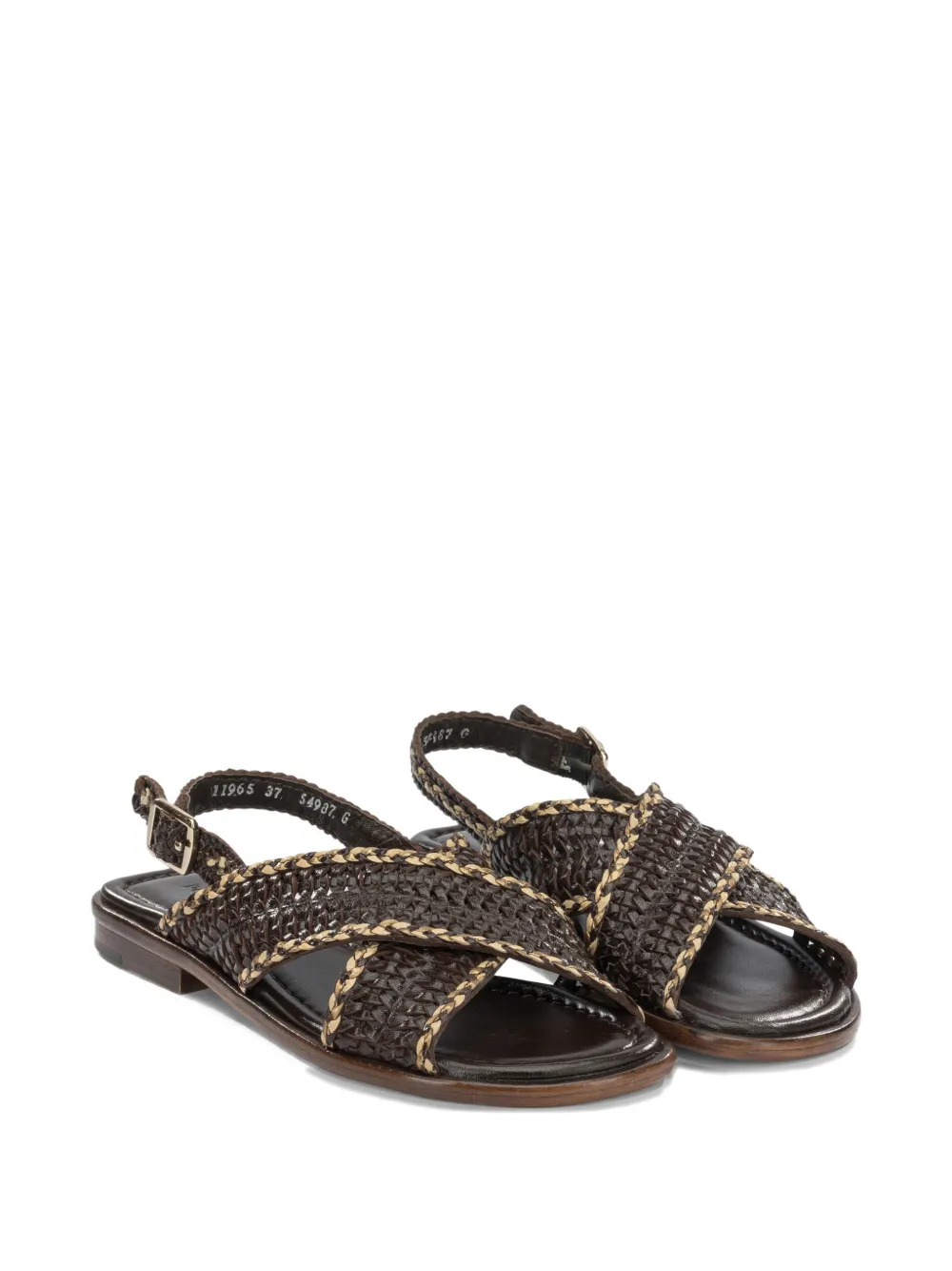 Toni Pons Geweven sandalen met gekruiste bandjes Bruin