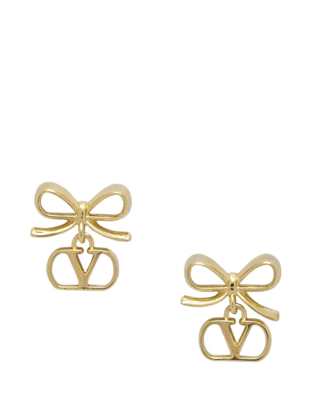 Valentino Garavani logo signature bow earrings - Oro