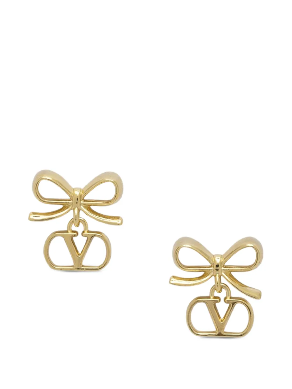 Valentino Garavani logo signature bow earrings - Oro