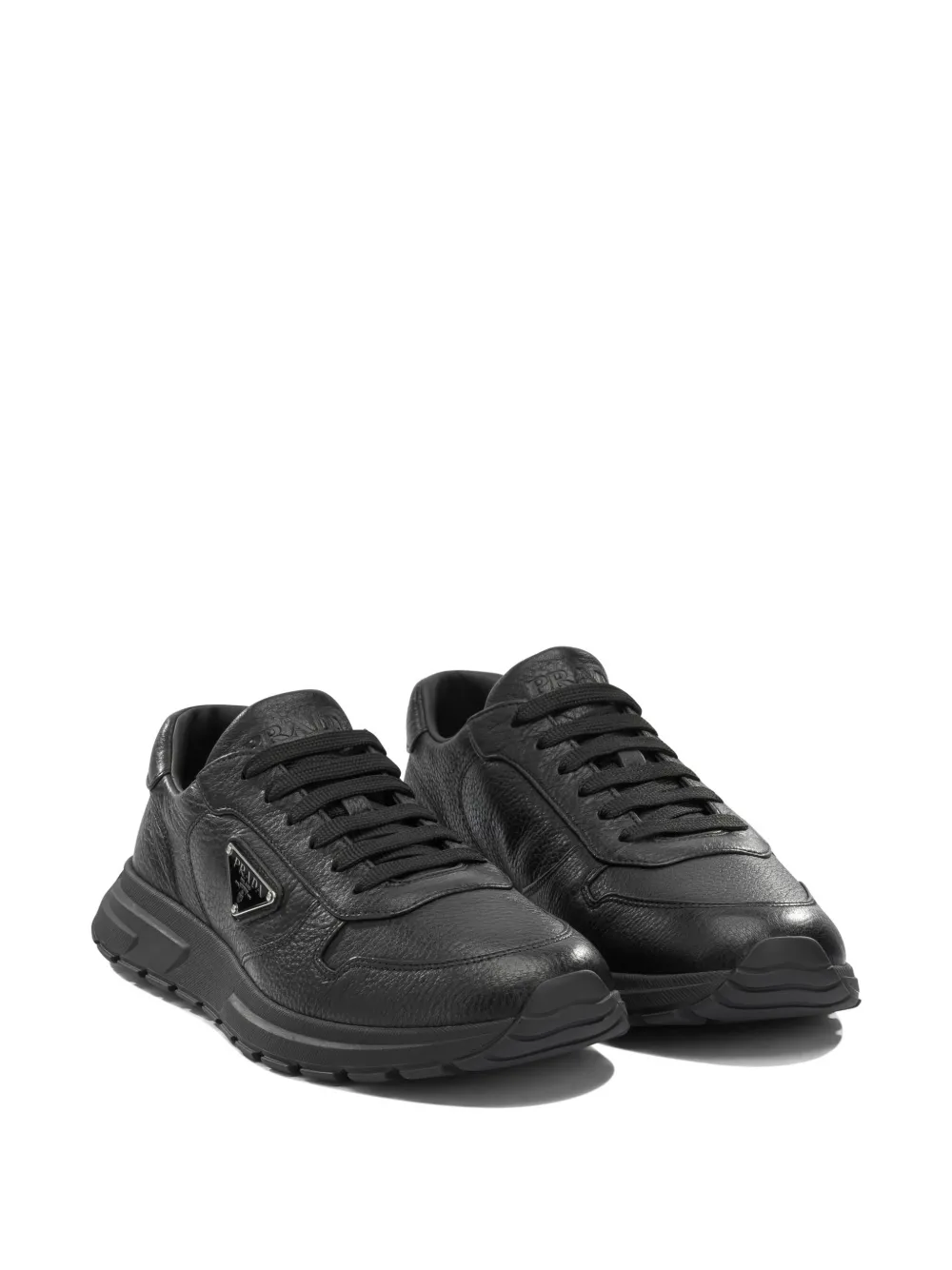 Prada Prax 2.0 logo-plaque leather sneakers Zwart