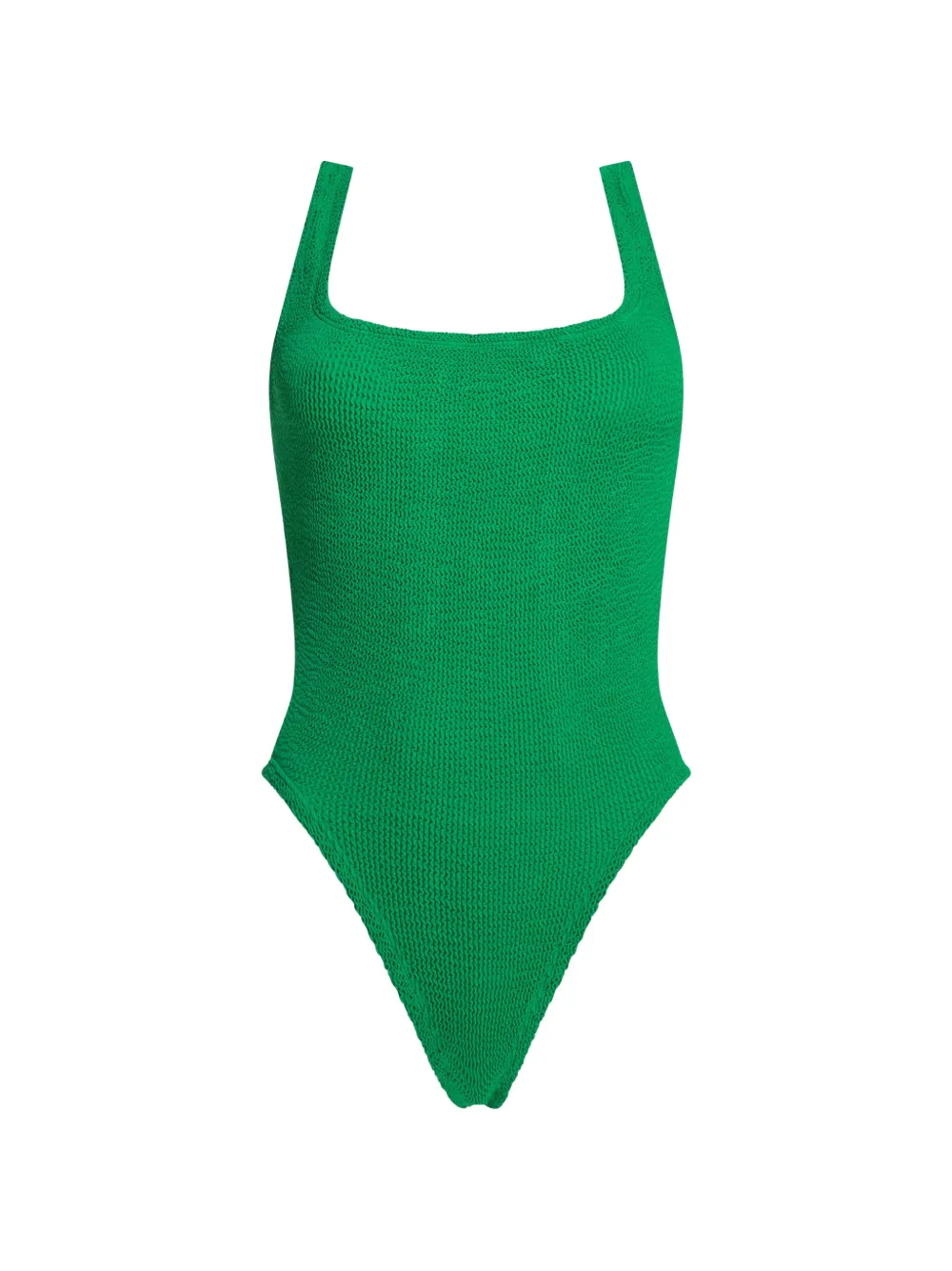 Hunza G crinkle-effect square-neck swimsuit - Verde
