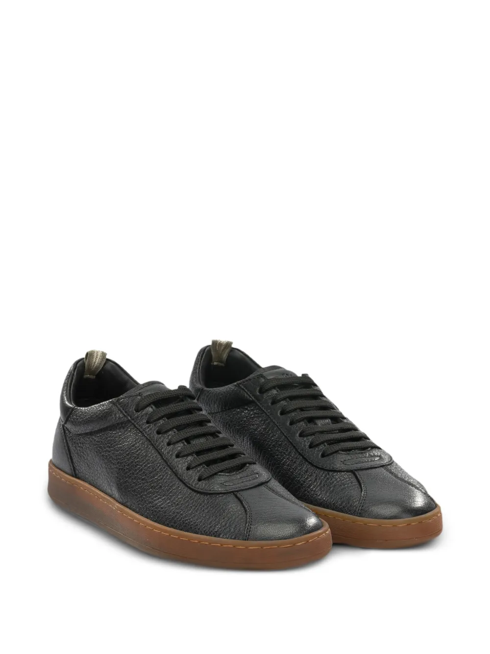 Officine Creative Halo grainy-leather sneakers Zwart