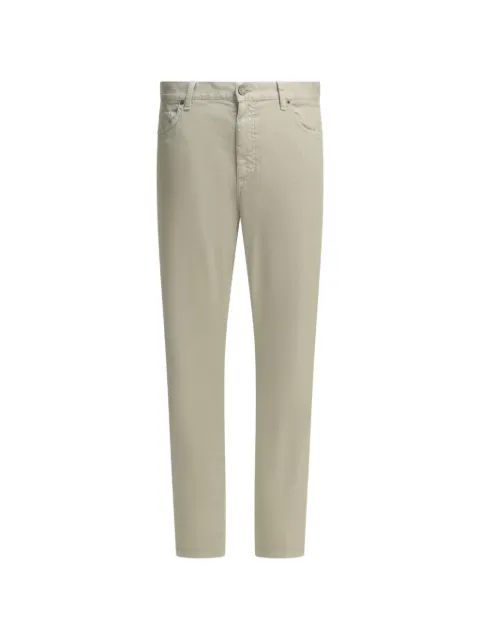 Zegna logo-patch linen trousers