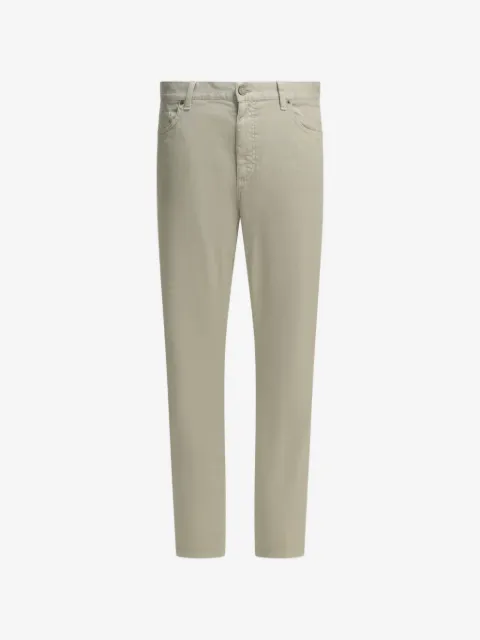 Zegna logo-patch linen trousers