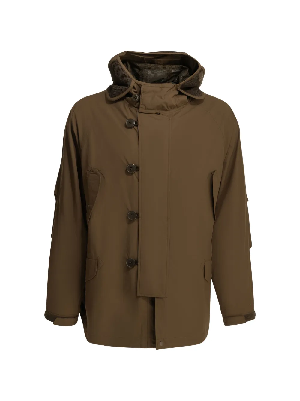 DAIWA PIER39 hooded button-up coat - Marrone
