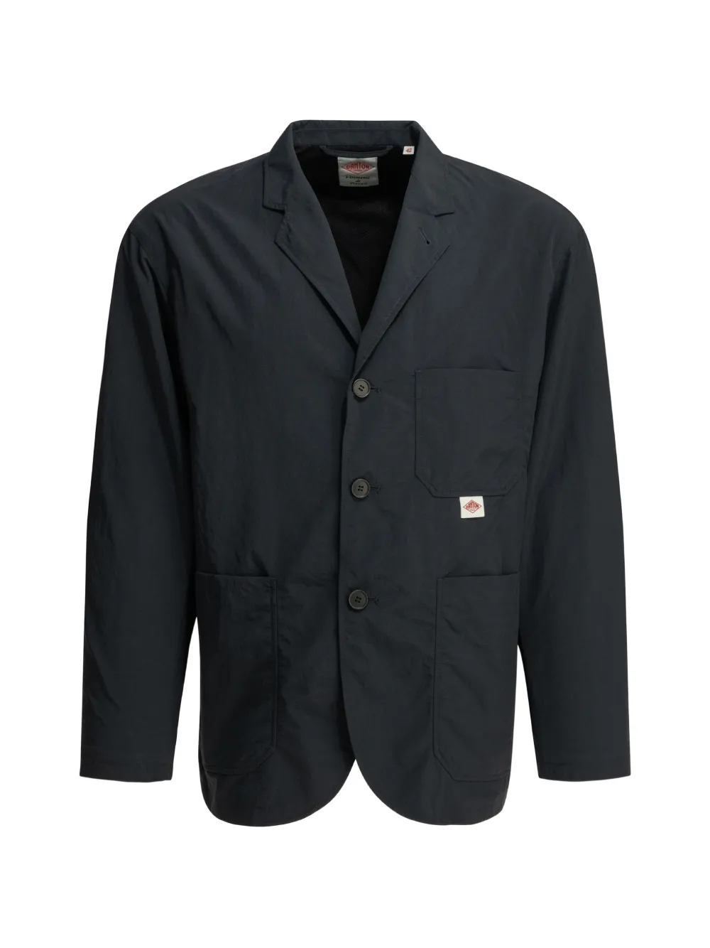 Danton logo-patch button-up coat | Blue | Image 1