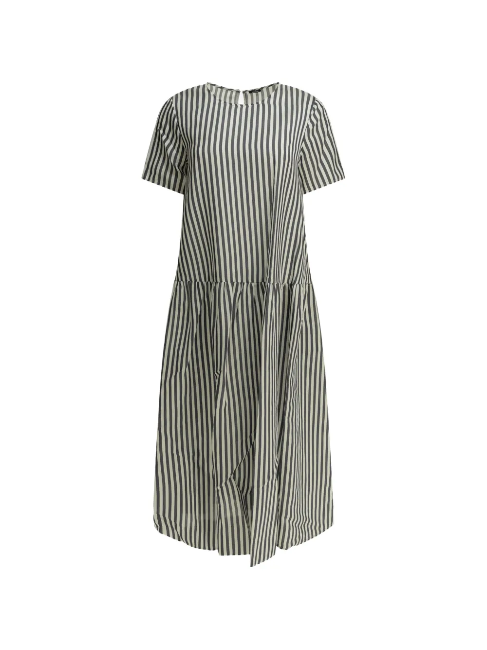 Apuntob striped short-sleeve dress - Nero