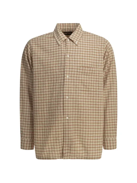 BEAMS PLUS check-pattern seersucker-texture shirt