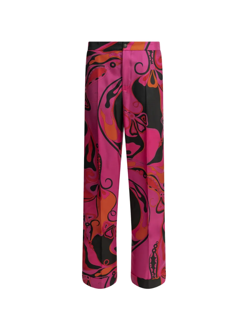 PUCCI Orchidee-print silk trousers - Rosa