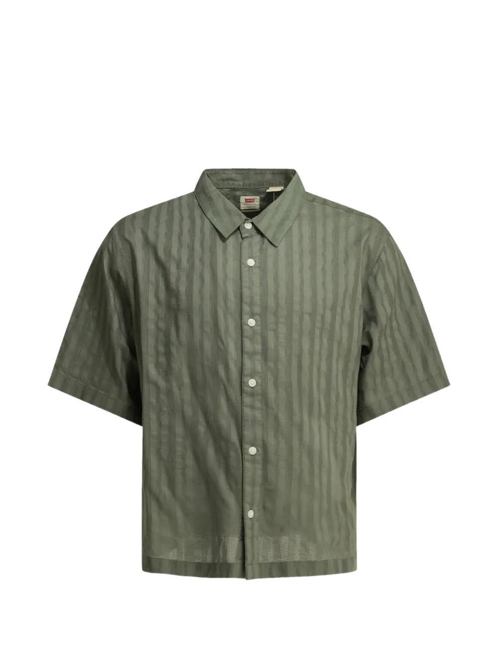 Levi's vertical-stripe short-sleeve shirt Groen