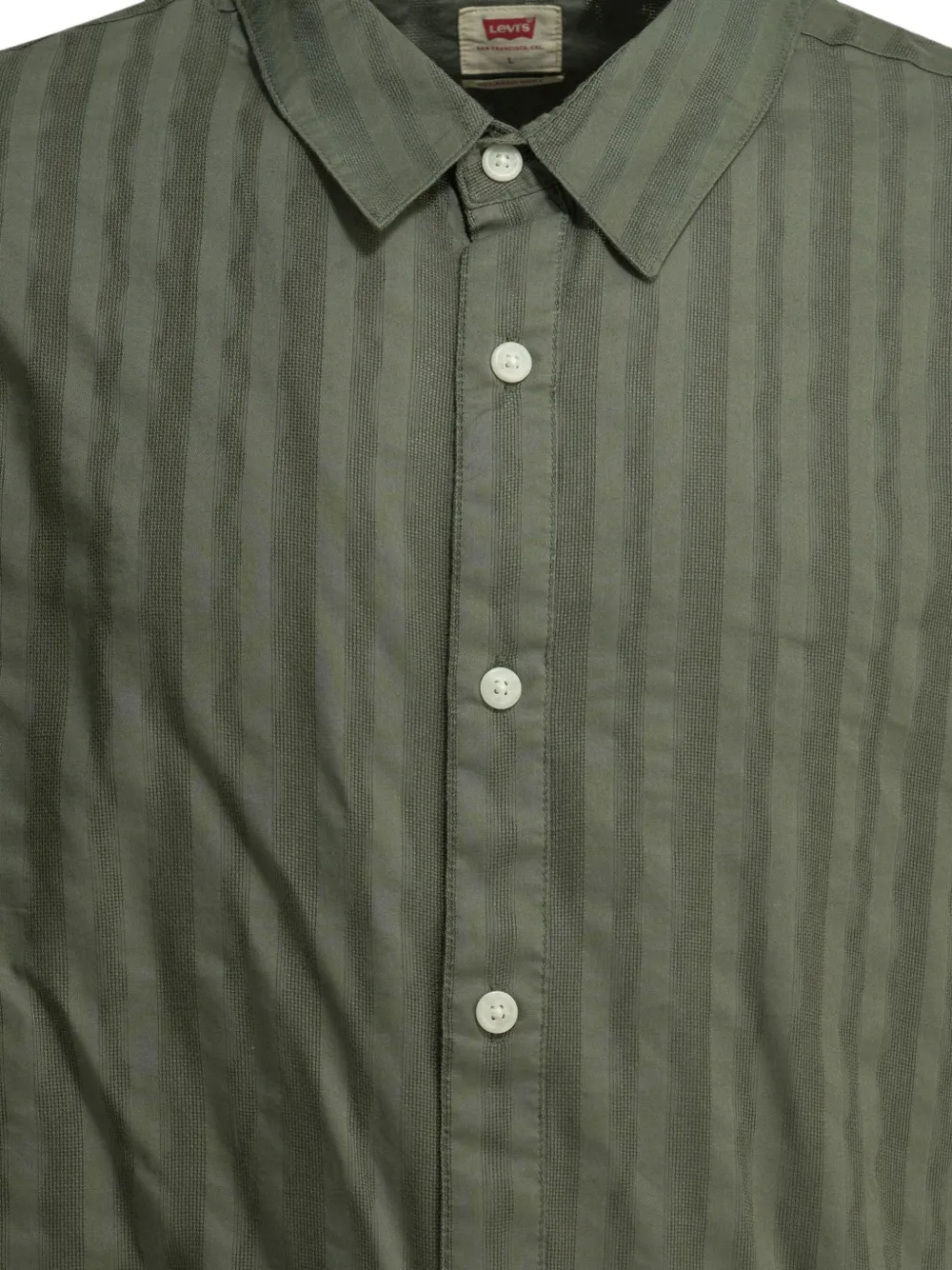 Levi's vertical-stripe short-sleeve shirt Groen