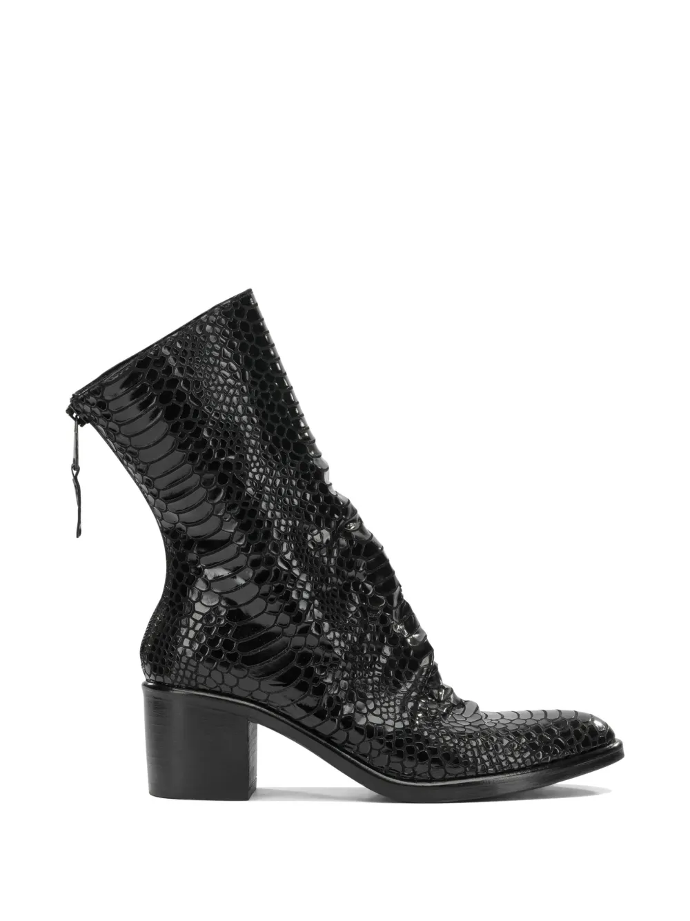 strategia shoes snakeskin-effect leather boots - Nero