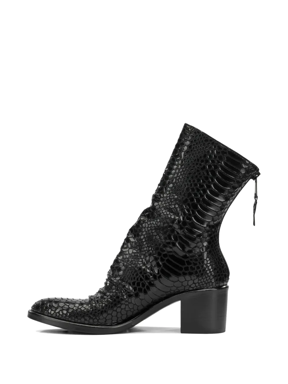 strategia shoes snakeskin-effect leather boots Zwart