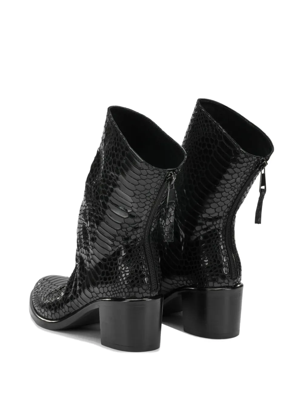 strategia shoes snakeskin-effect leather boots Zwart
