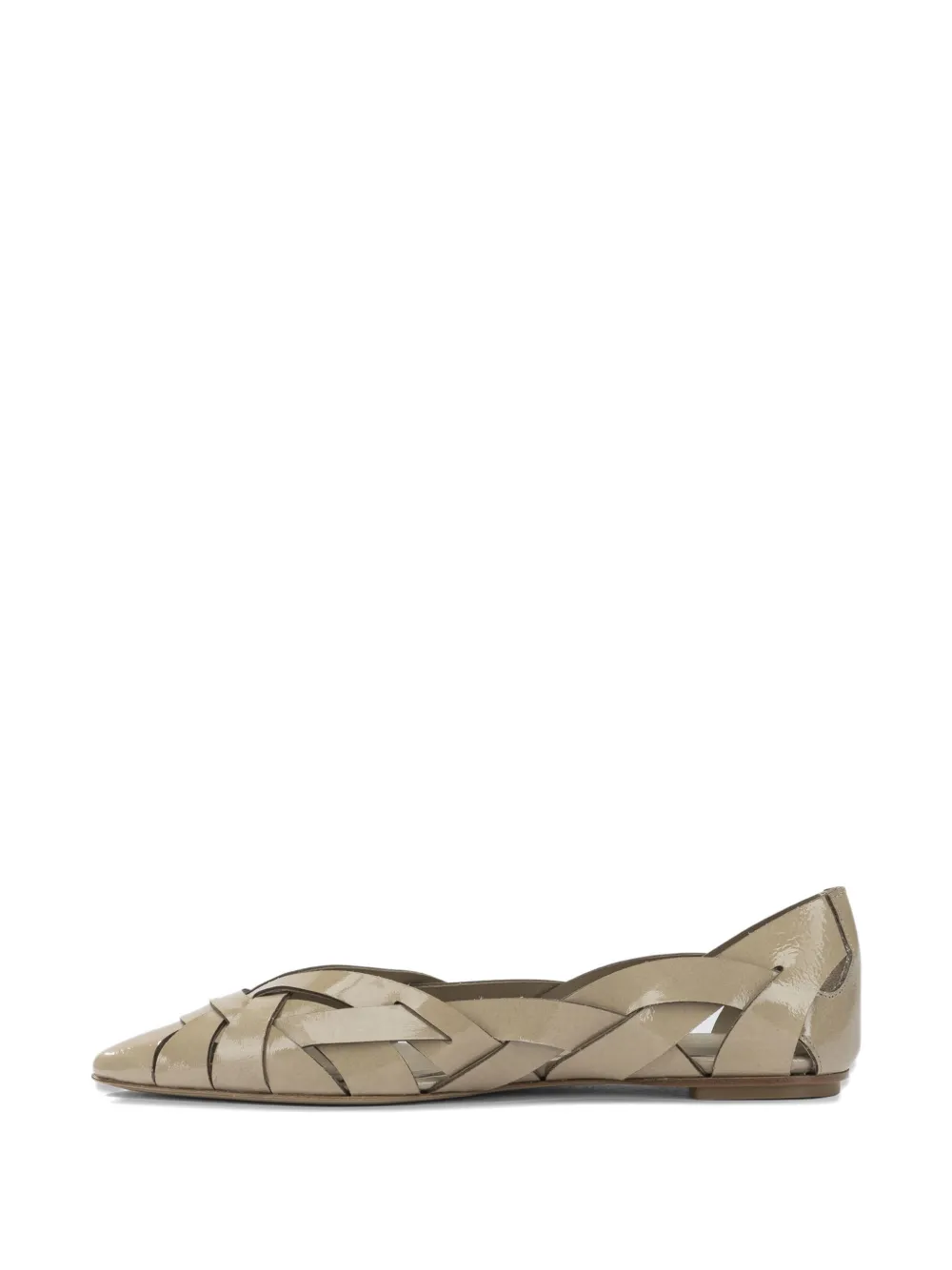 Del Carlo interwoven pointed-toe ballet flats Beige