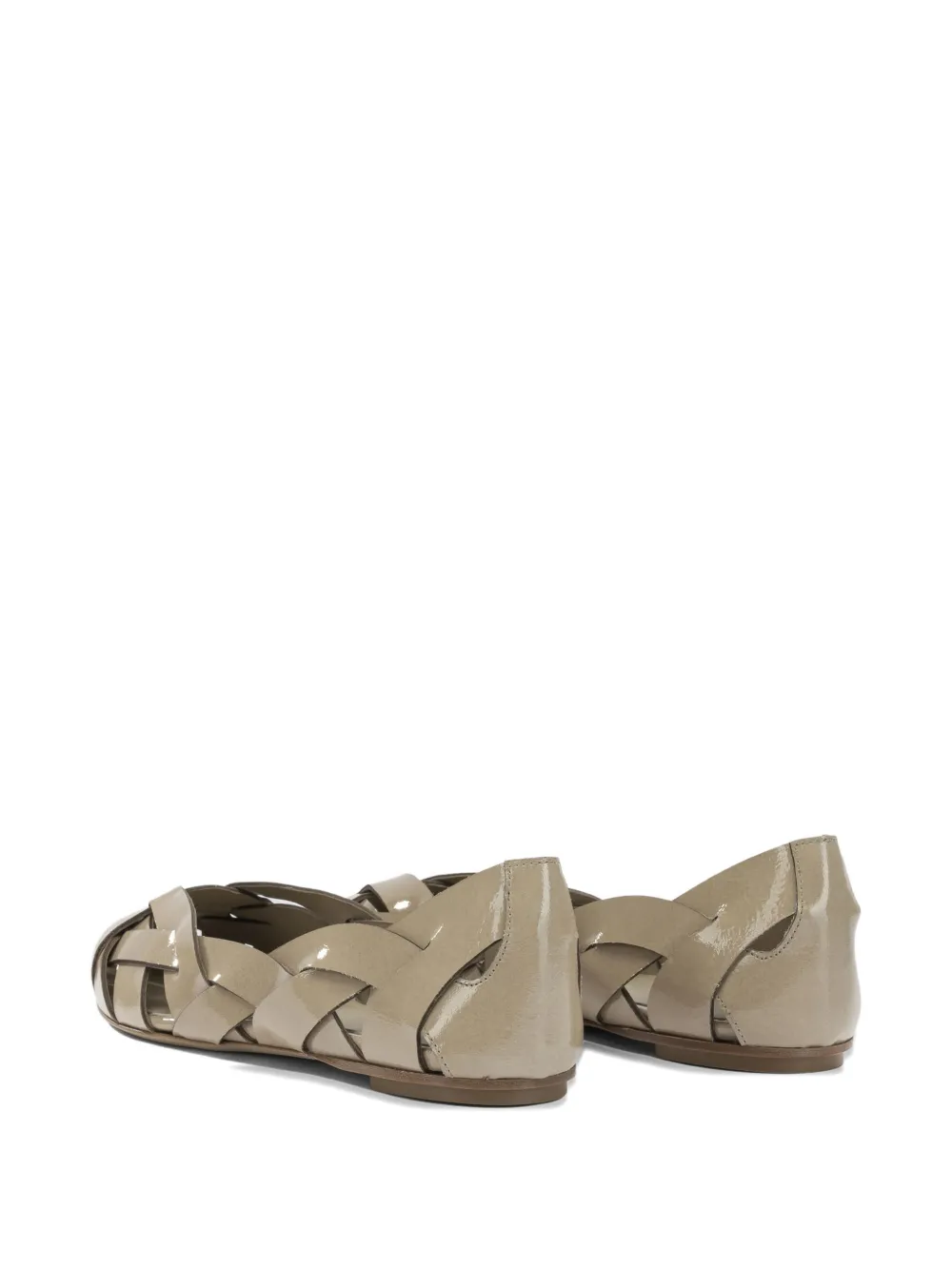 Del Carlo interwoven pointed-toe ballet flats Beige