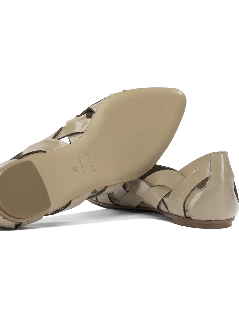 Del Carlo interwoven pointed-toe ballet flats Beige