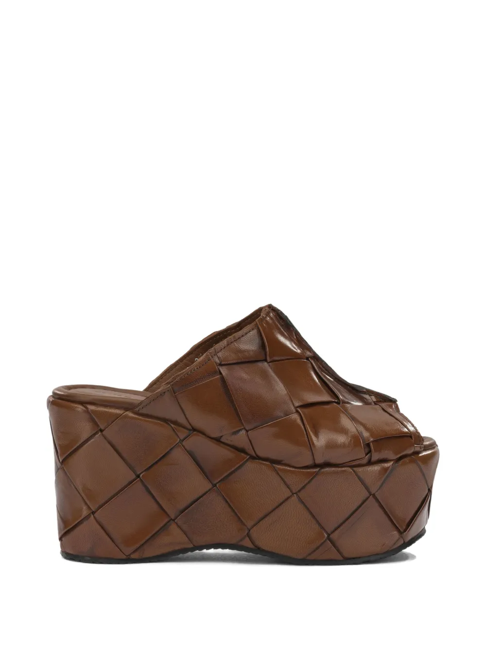 PONS QUINTANA Elisa woven leather platform sandals Bruin