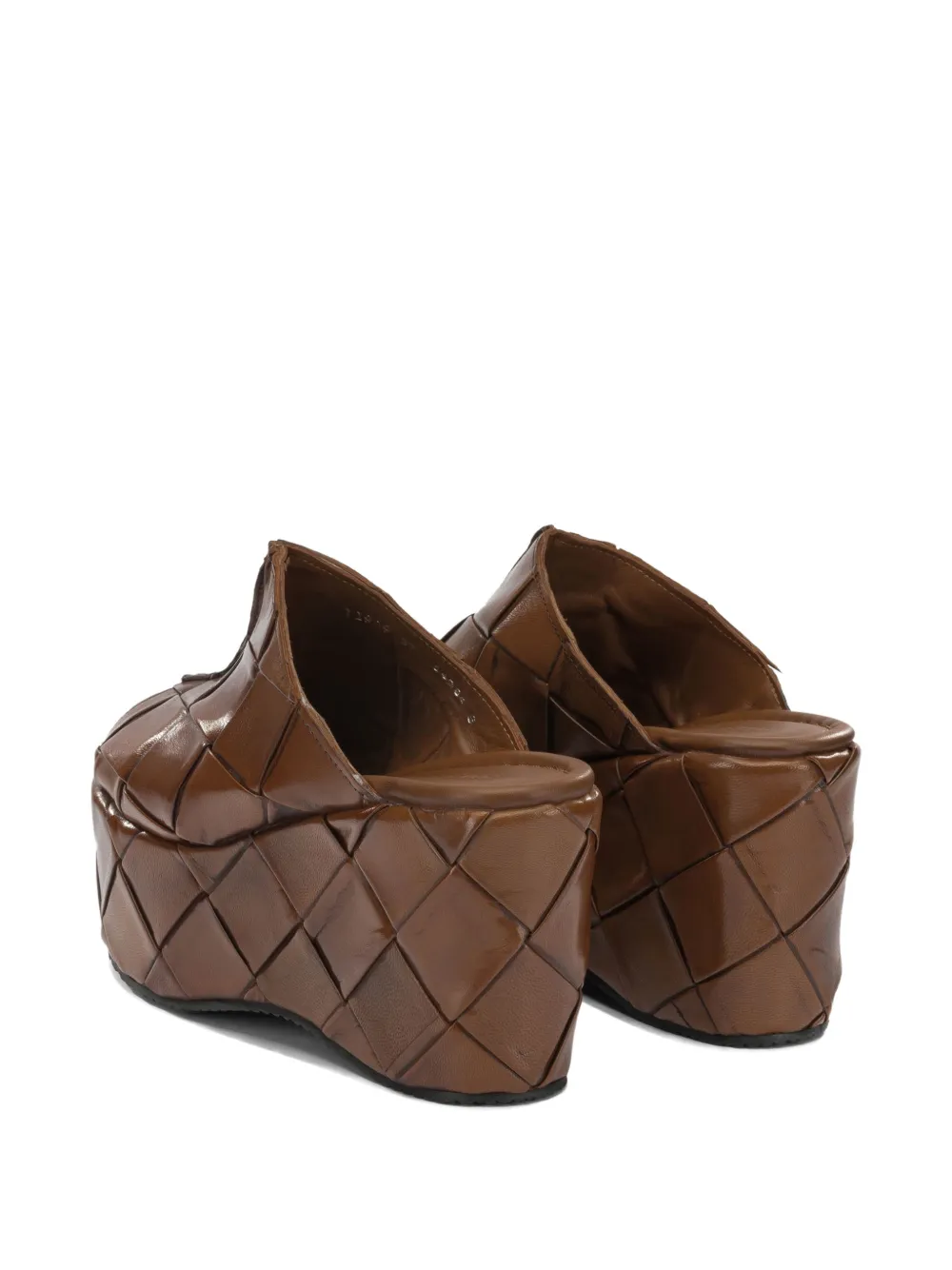 PONS QUINTANA Elisa woven leather platform sandals Bruin