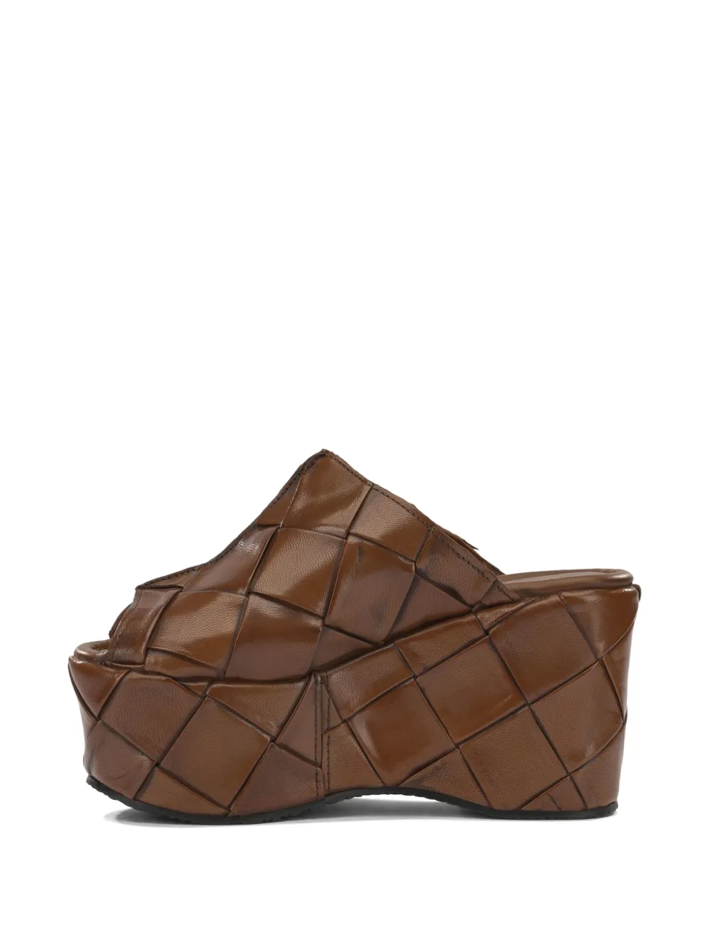 PONS QUINTANA Elisa woven leather platform sandals Bruin