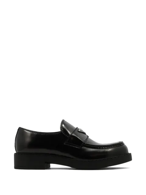 Prada logo-plaque leather loafers