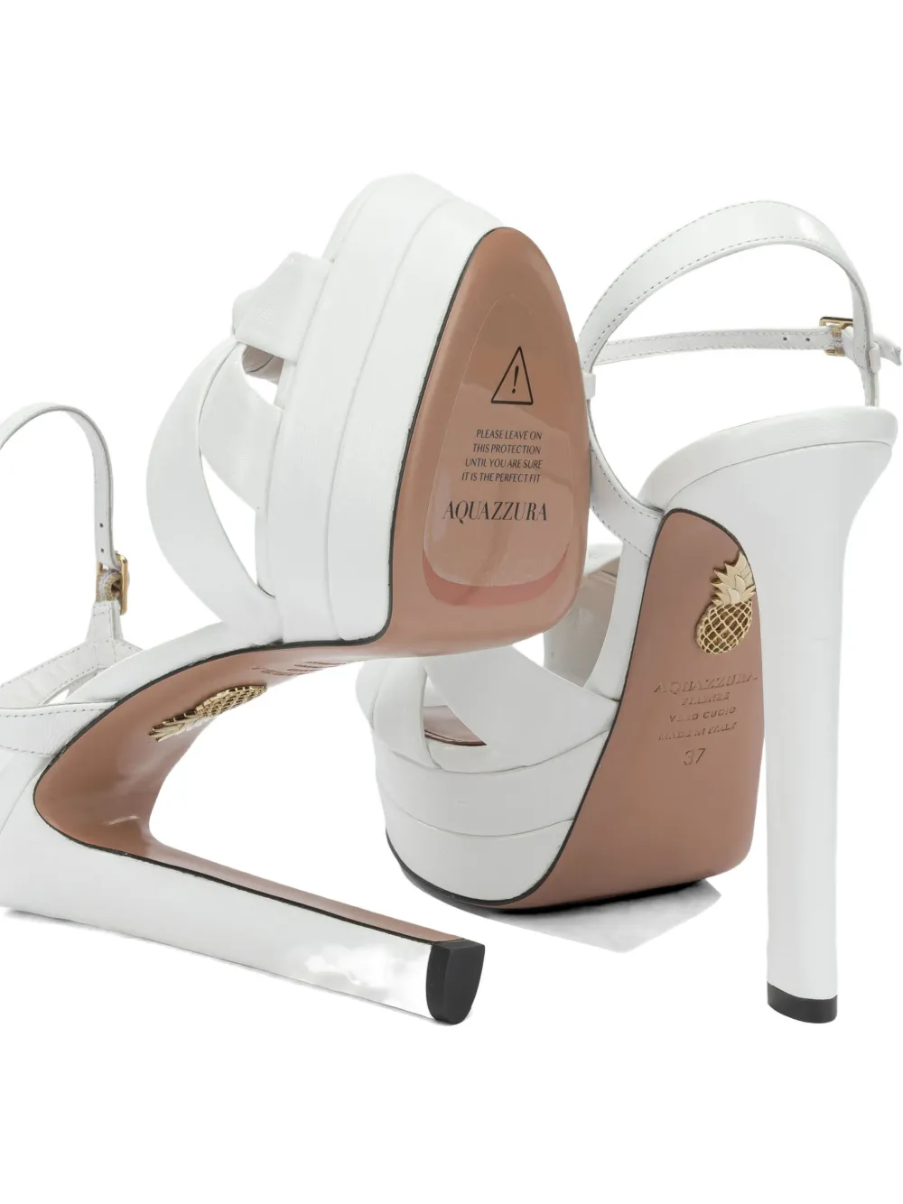 Aquazzura knotted platform sandals Wit