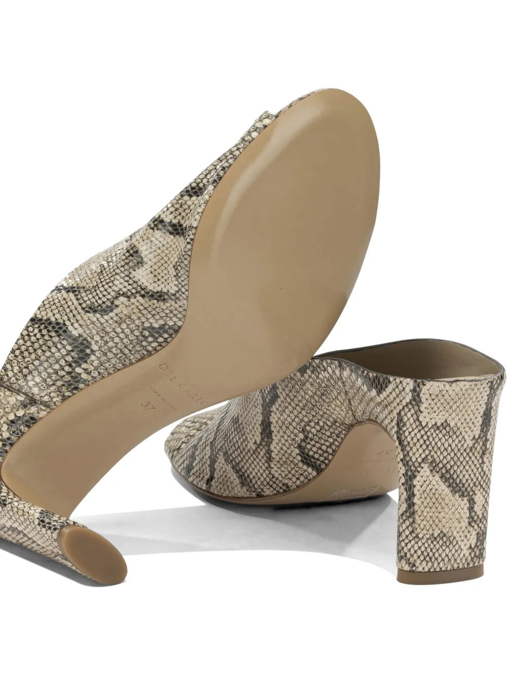 Del Carlo Metis snakeskin-effect open-toe sandals Beige