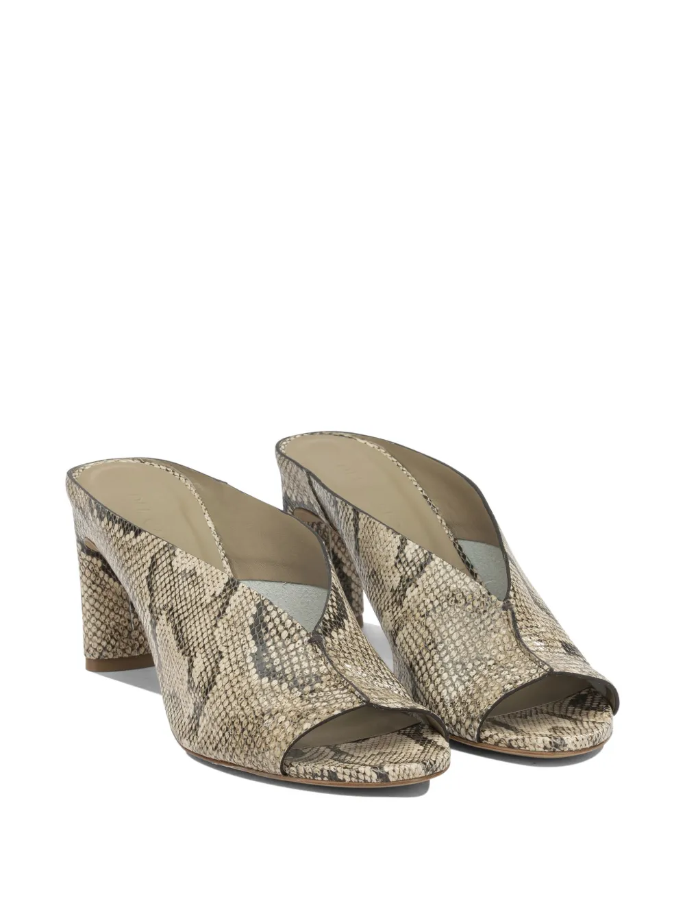 Del Carlo Metis snakeskin-effect open-toe sandals Beige