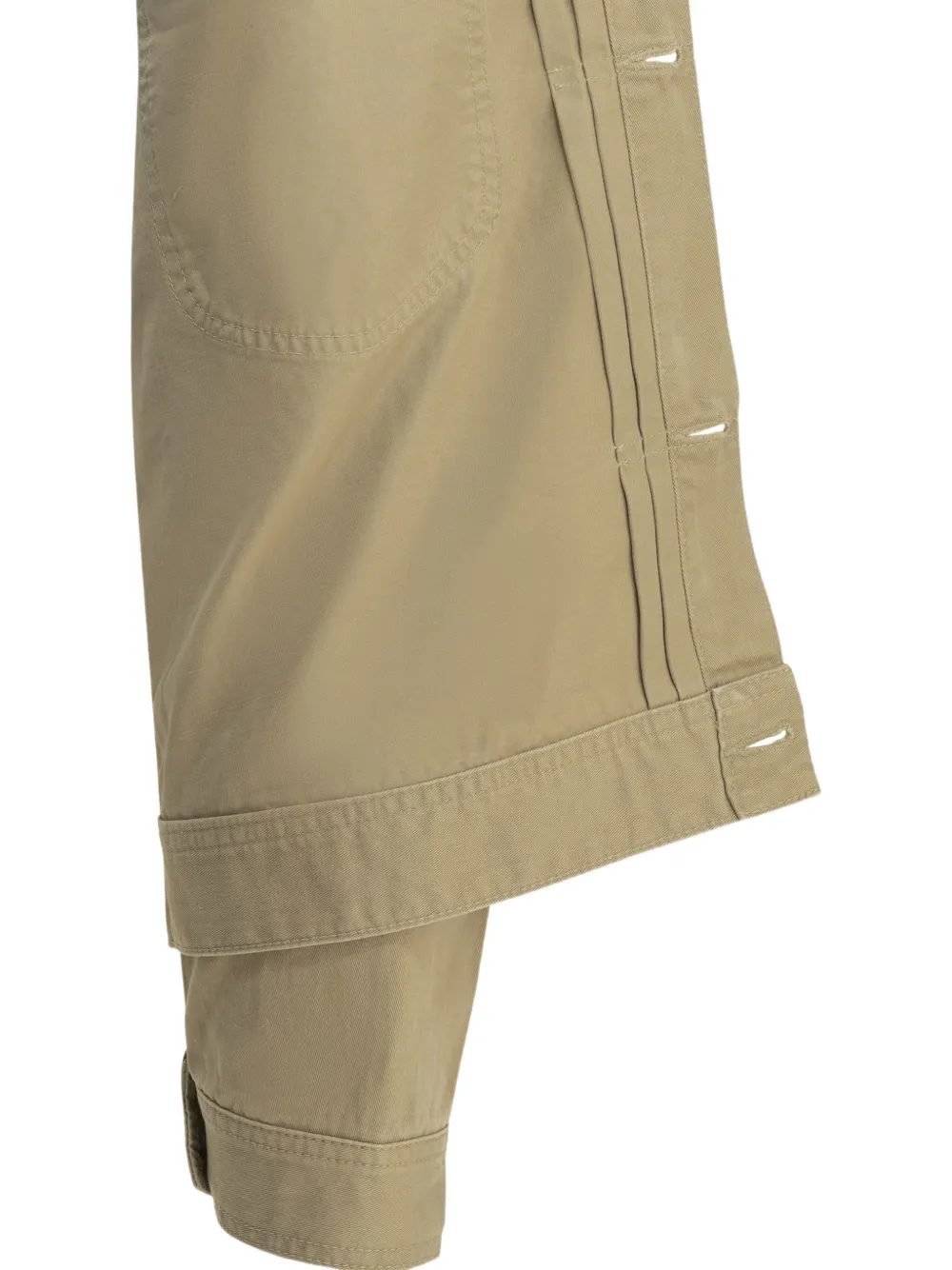 BEAMS PLUS Denim jack met geplooid detail Beige