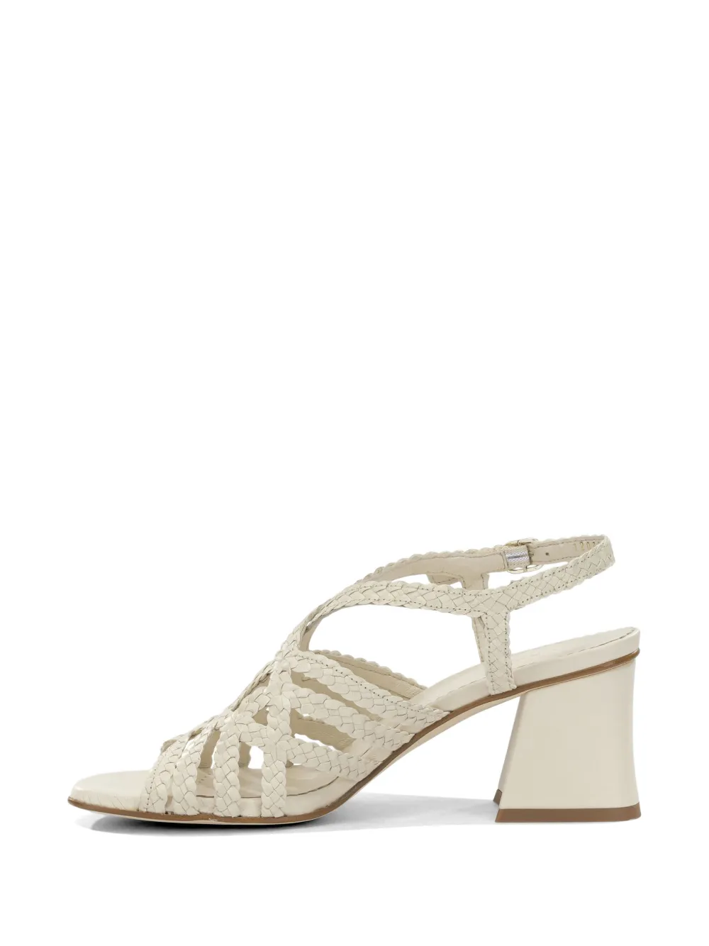 PONS QUINTANA braided leather heeled sandals Wit