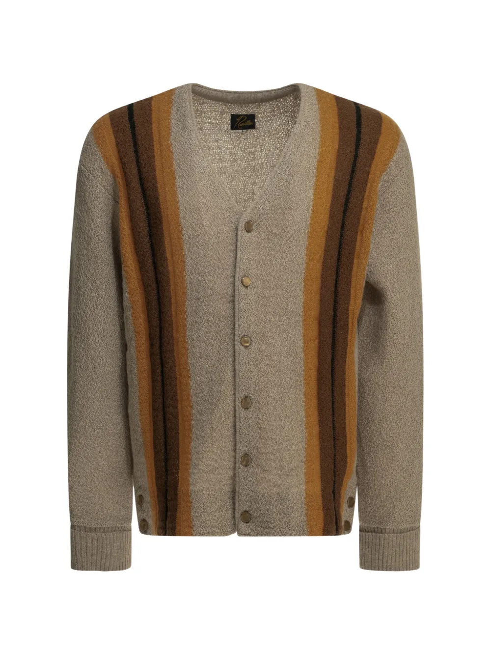 Needles striped mohair-blend sweater - Marrone